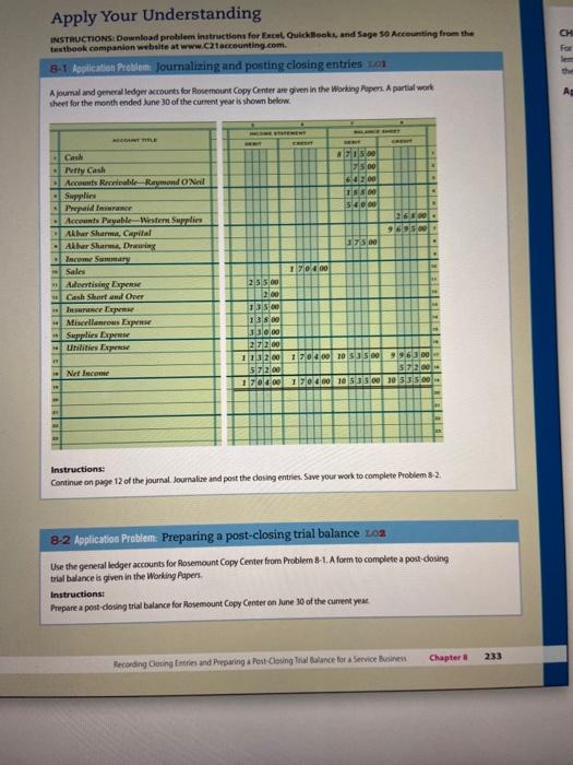 Work Together 8 1 Journalizing And Posting Closing Chegg Com