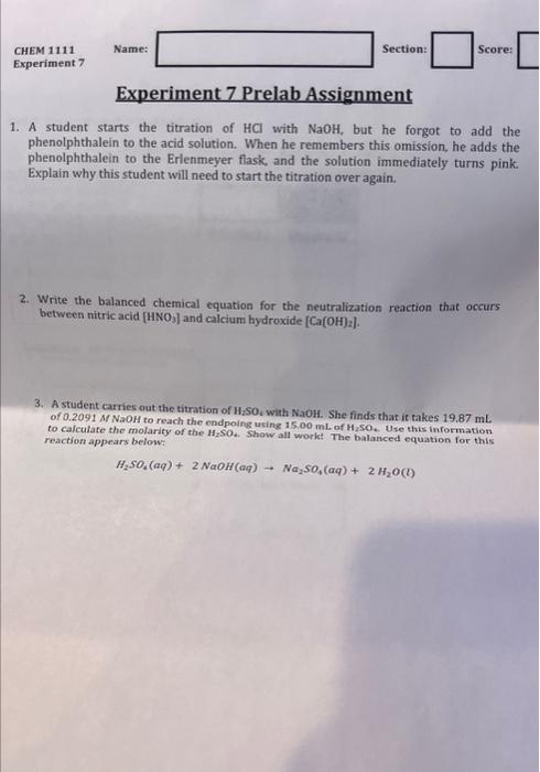 Solved 1. A student starts the titration of HCl with NaOH, | Chegg.com
