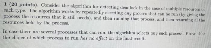 Solved 1 (20 points). Consider the algorithm for detecting | Chegg.com