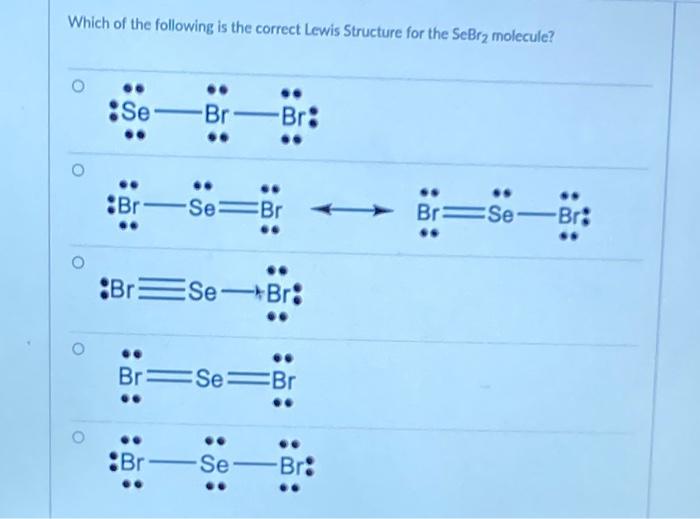 Solved Which of the following is the correct Lewis Structure | Chegg.com