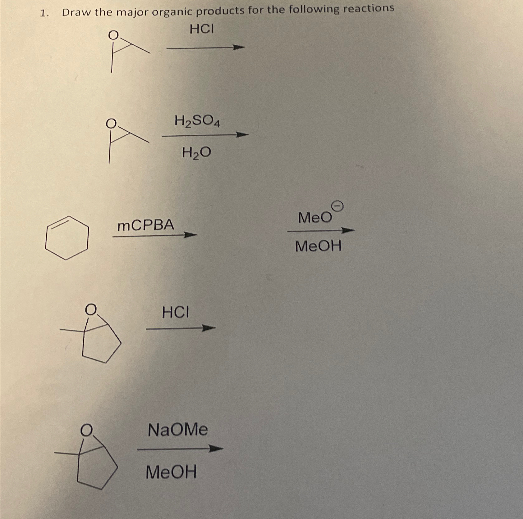 Draw The Major Organic Product For The Reaction Shown. - oh1ose9