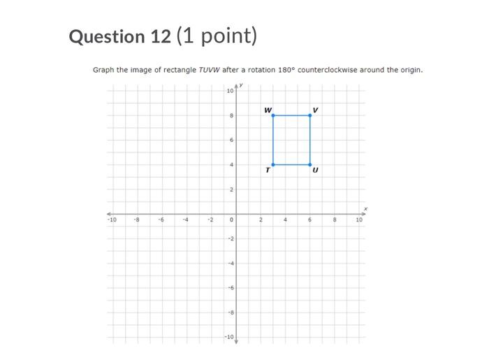 Solved Question 12 (1 point) Graph the image of rectangle | Chegg.com