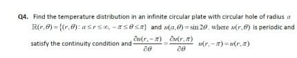 Solved Q4. Find the temperature distribution in an infinite | Chegg.com