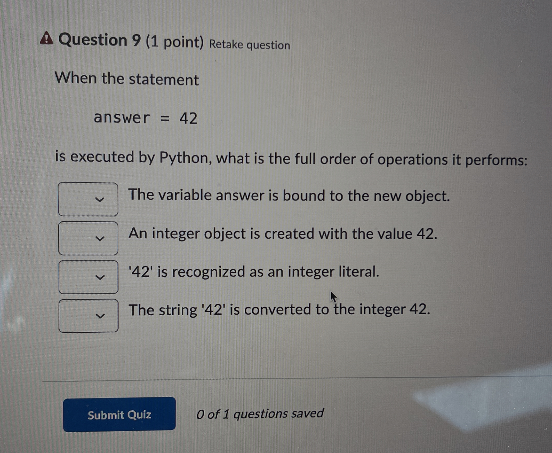 Solved Question 9 (1 ﻿point) ﻿Retake questionWhen the | Chegg.com
