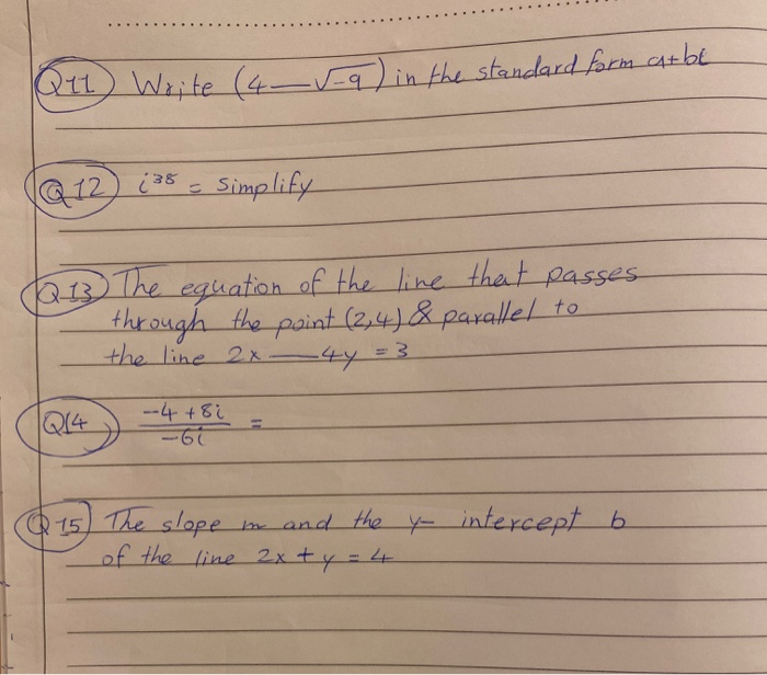 Solved Q11) Write ( 459) in the standard form at be Q12) 138 | Chegg.com