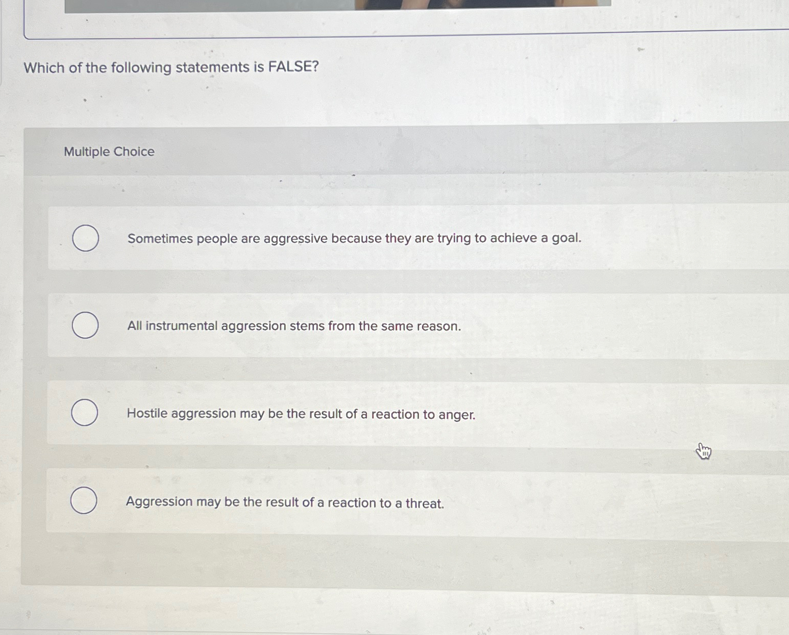 Solved Which of the following statements is FALSE?Multiple | Chegg.com