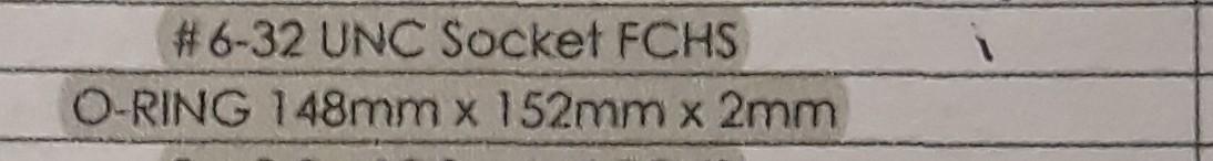 Solved #6-32 UNC Socket FCHS O-RING 148mm x 152mm x 2mm | Chegg.com