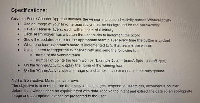 Solved this code for android studio, please give me as soon | Chegg.com