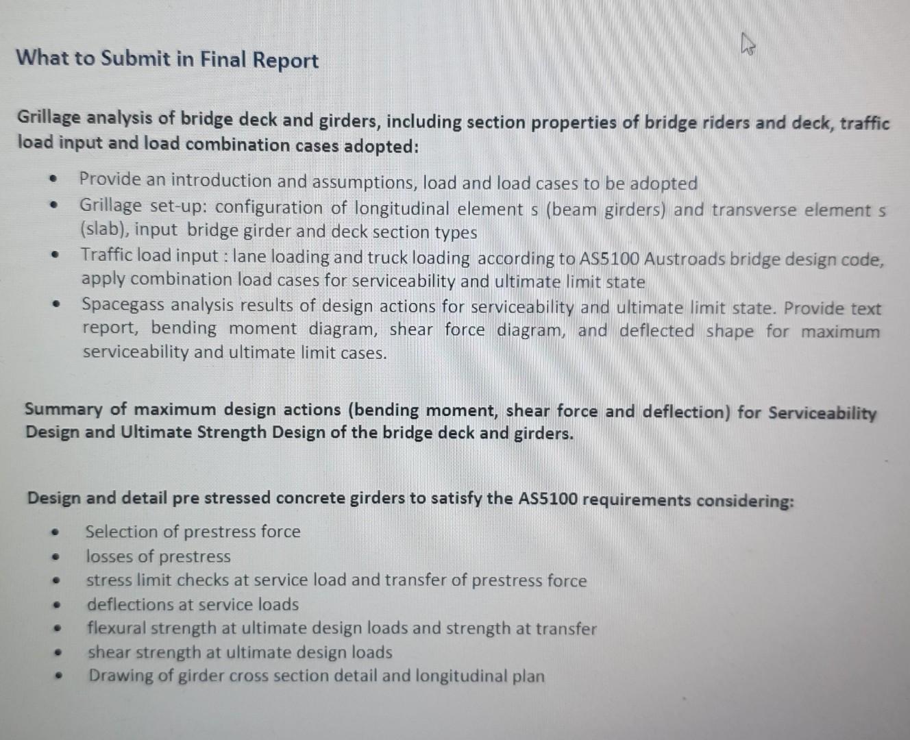 Solved Design Project: Prestressed Concrete Bridge Girder | Chegg.com