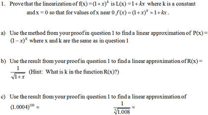 Prove That The Linearization Of F X 1 X K Is L Chegg Com