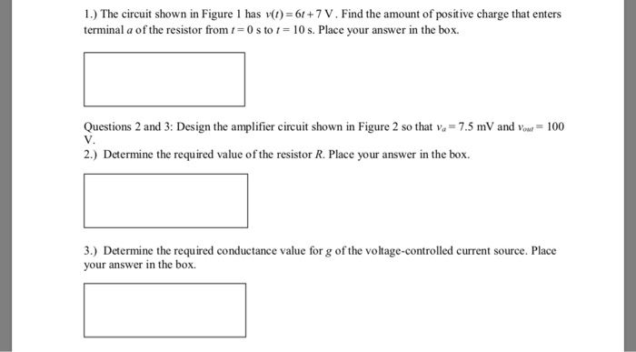 Solved 1.) The circuit shown in Figure 1 has v(t)=61 +7 V. | Chegg.com