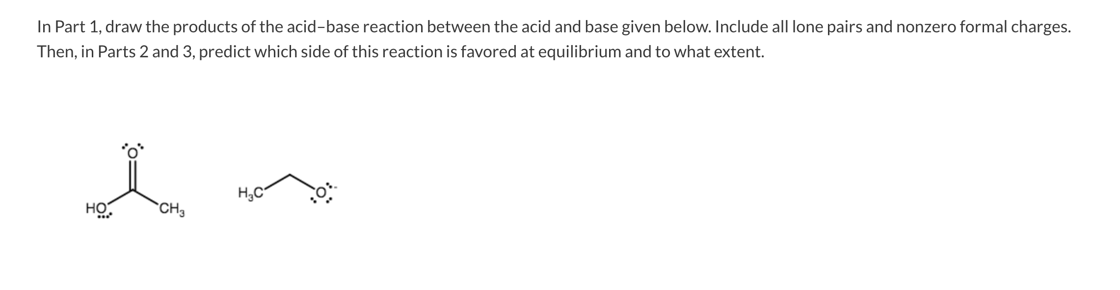 Solved In Part 1, ﻿draw the products of the acid-base | Chegg.com