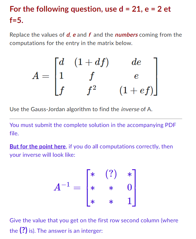 Solved For the following question, use d = 21, ﻿e = 2 ﻿et | Chegg.com