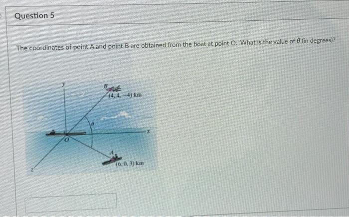 Solved Question 5 The coordinates of point A and point B are | Chegg.com