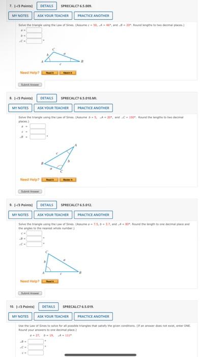 Solved 7 3 Points My Notes A B 2c Solve The 6046