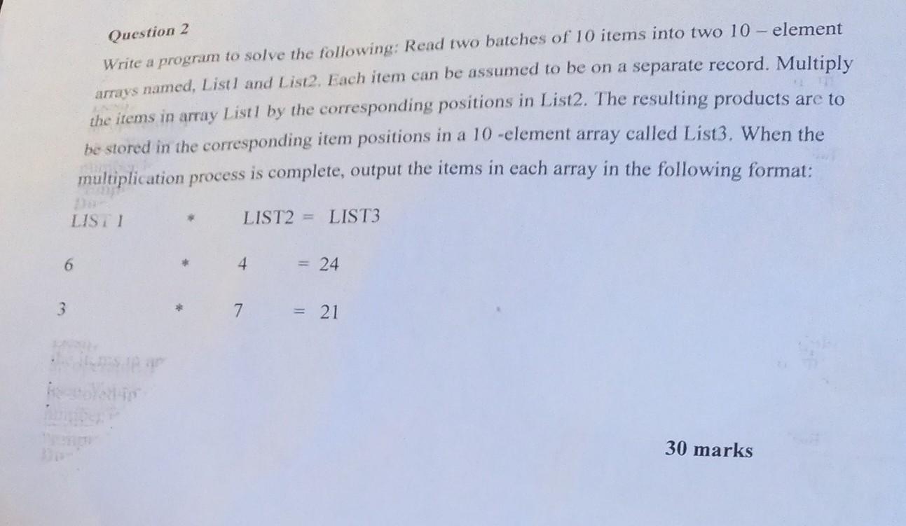 Solved Question 2 Write a program to solve the following: | Chegg.com