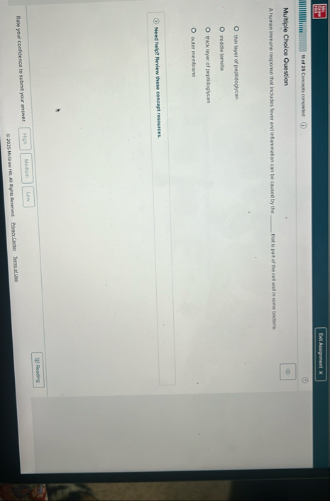 Solved Hf of 25 ﻿Concepts completedMultiple Choice QuestionA | Chegg.com