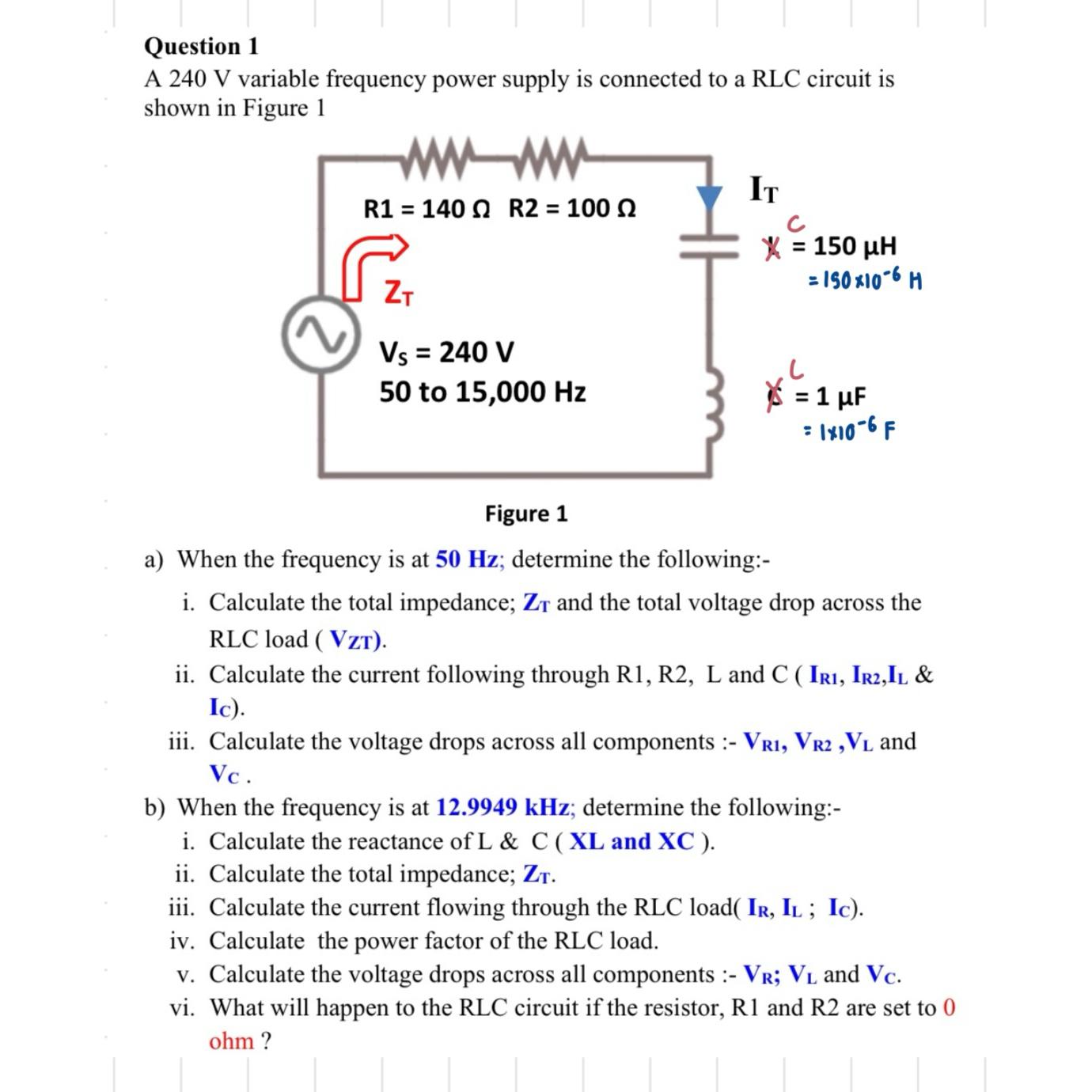 Question 1A 240V ﻿variable frequency power supply is | Chegg.com