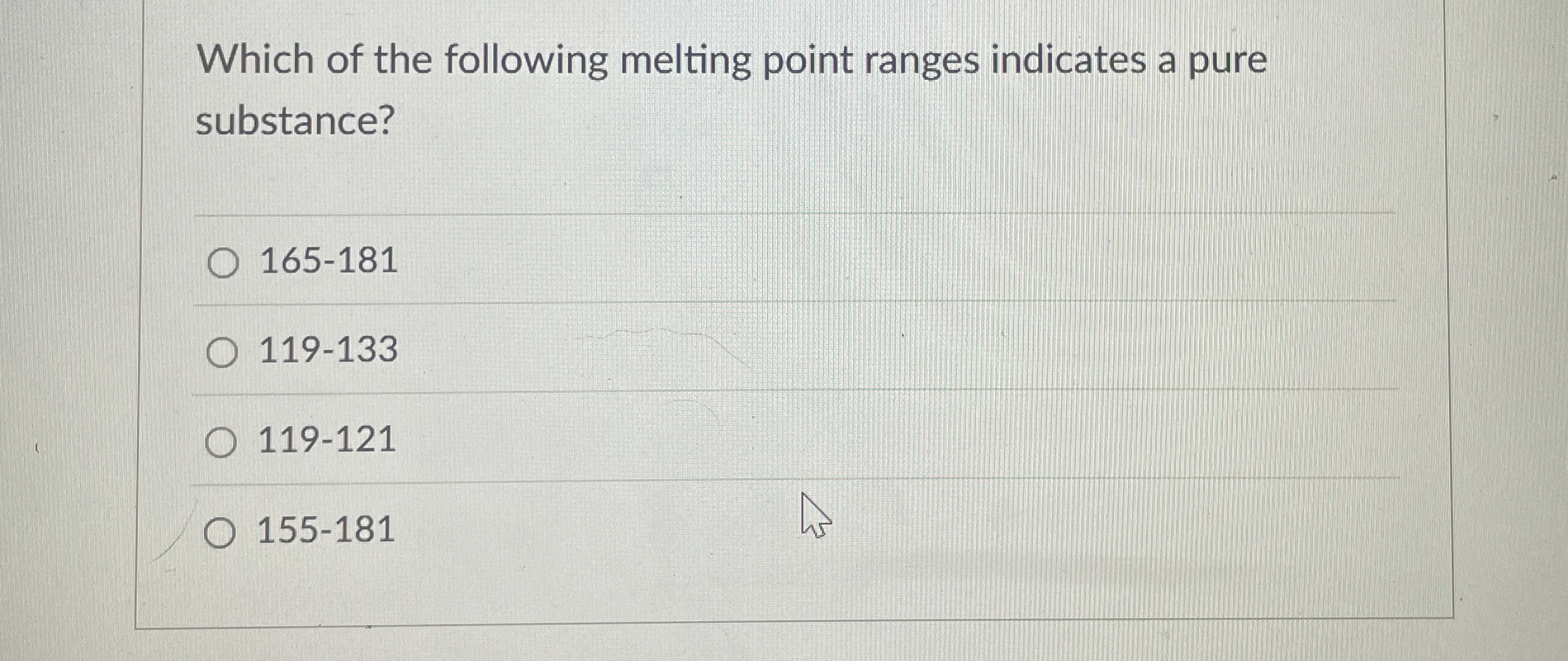 Which of the following melting point ranges indicates | Chegg.com