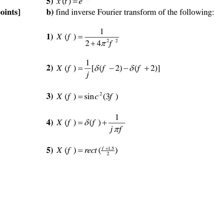 Solved Oints] B Find Inverse Fourier Transform Of The