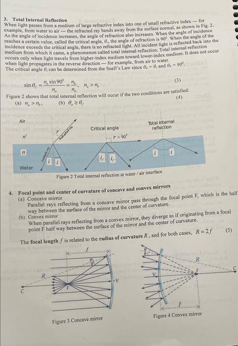 Solved Experiment 9 Reflection, refraction and total | Chegg.com