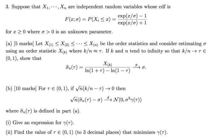 3 Suppose That X1 X Are Independent Random Chegg Com