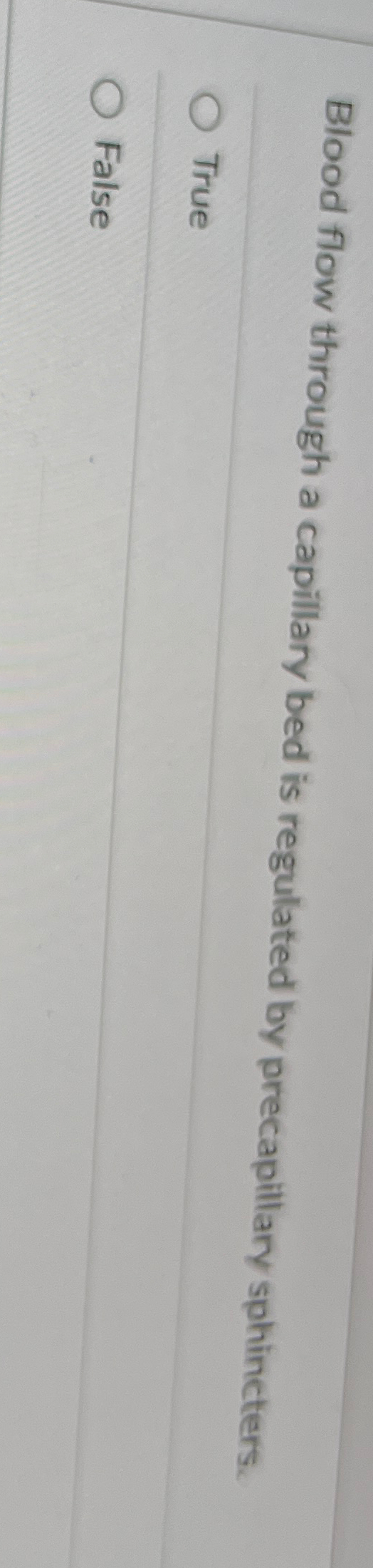 Solved Blood flow through a capillary bed is regulated by