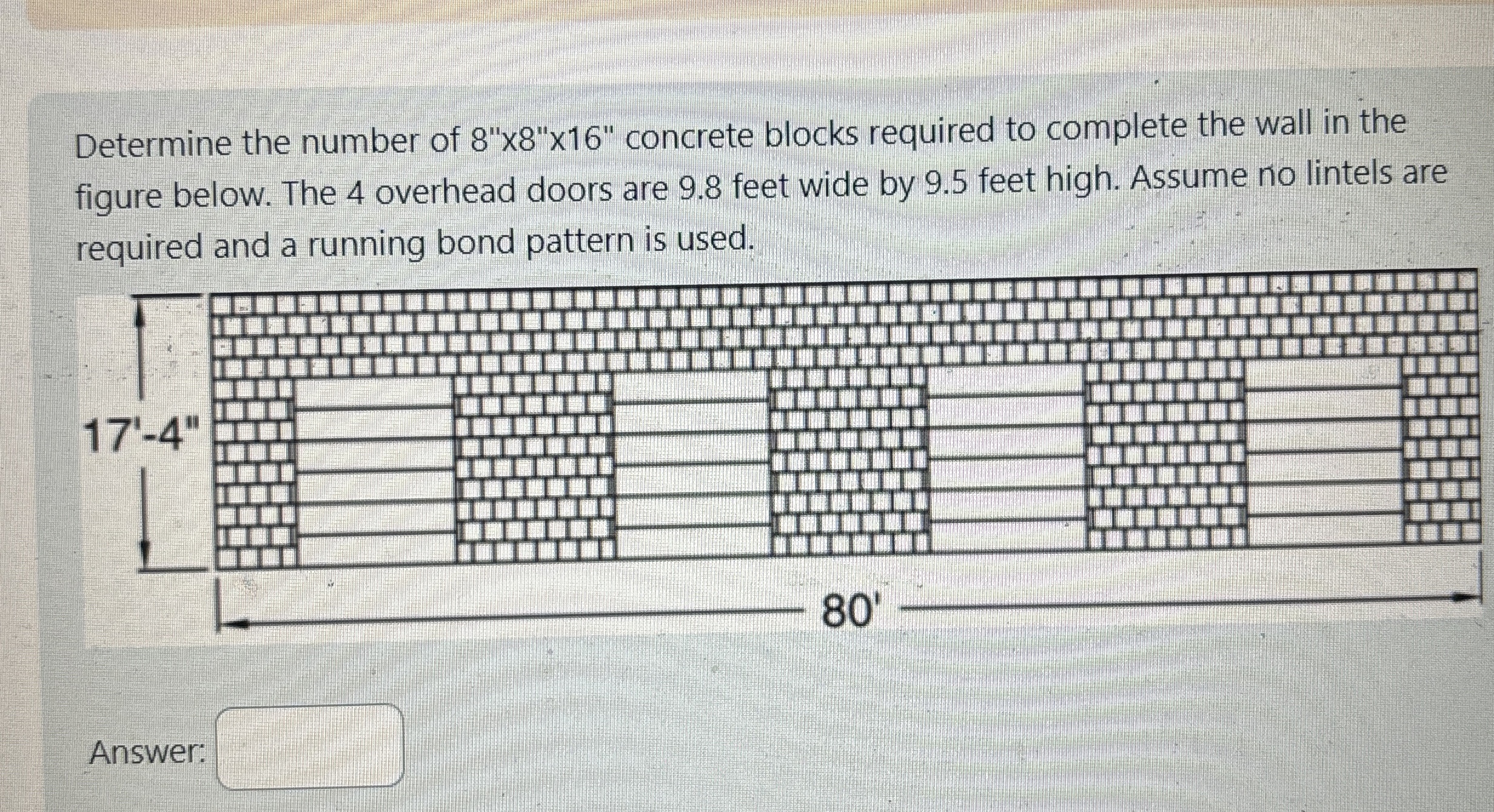 Determine the number of 8 "x8"x16" ﻿concrete blocks