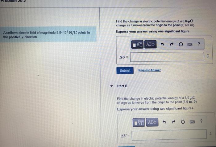Solved Find the change in electric potential energy of a | Chegg.com