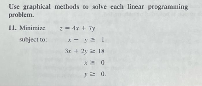 Solved Use graphical methods to solve each linear | Chegg.com