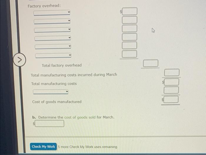 Solved Statement of Cost of Goods Manufactured for a