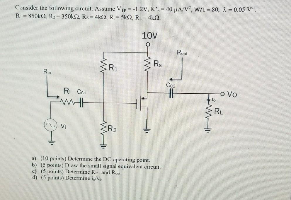 Solved Consider The Following Circuit Assume Vip 1 2v Chegg Com