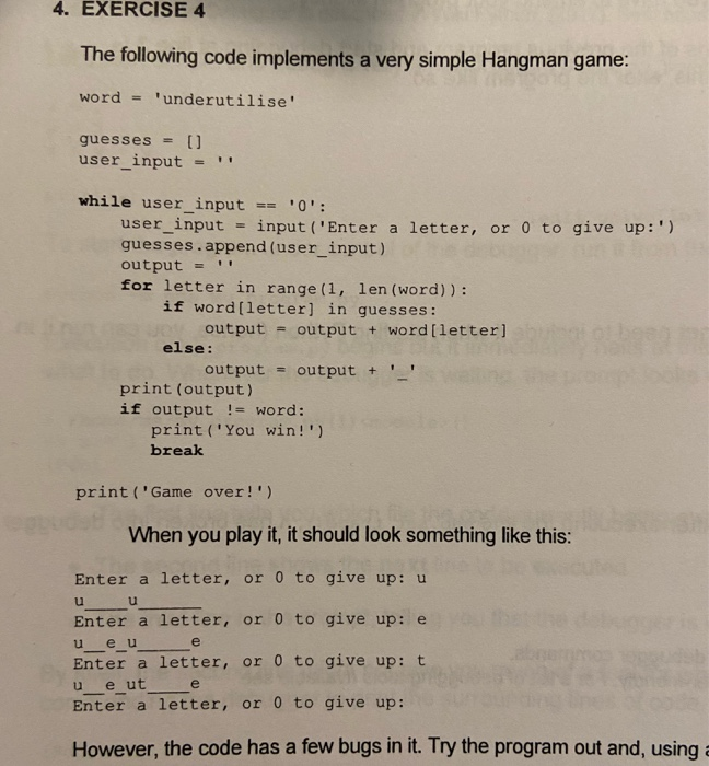Solved Create a modification to the Hangman game to provide | Chegg.com