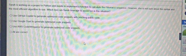 Solved Sarah is working on a project in Python and needs to | Chegg.com