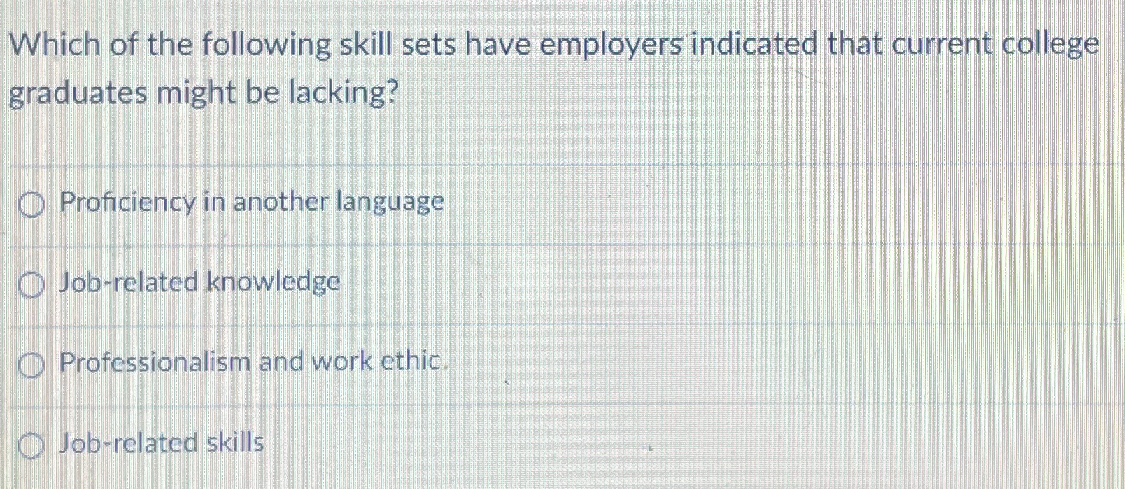 Solved Which of the following skill sets have employers | Chegg.com