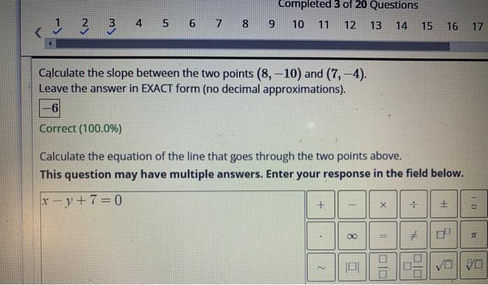 Solved Completed 3 of 20 Questions 4 5 6 7 8 9 10 11 12 13 | Chegg.com