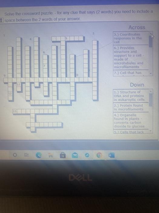 Solved Solve the crossword puzzle. - for any clue that says 