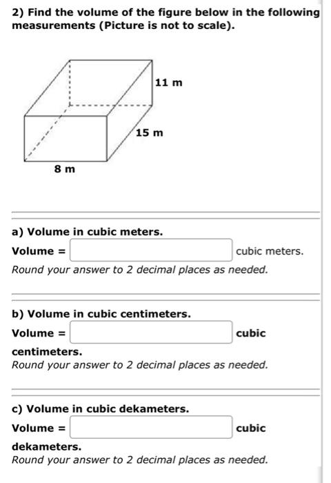 Solved 2) Find the volume of the figure below in the | Chegg.com