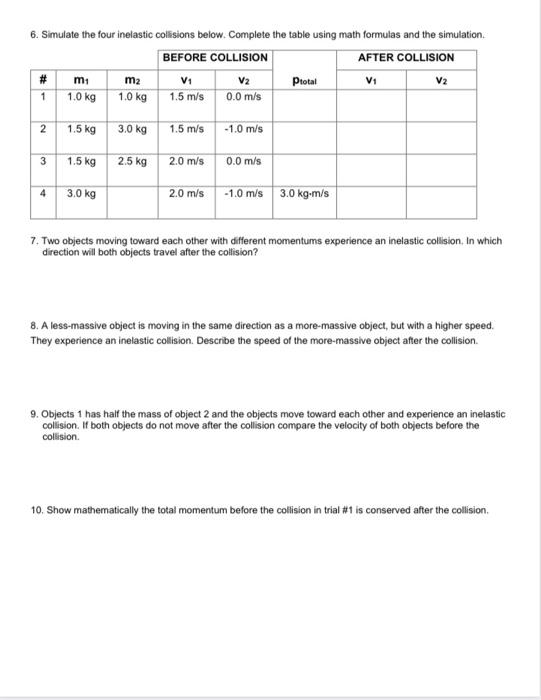 Momentum and Collisions This assignment supports the | Chegg.com