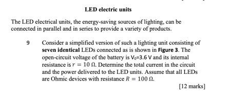 Solved LED electric units The LED electrical units, the | Chegg.com