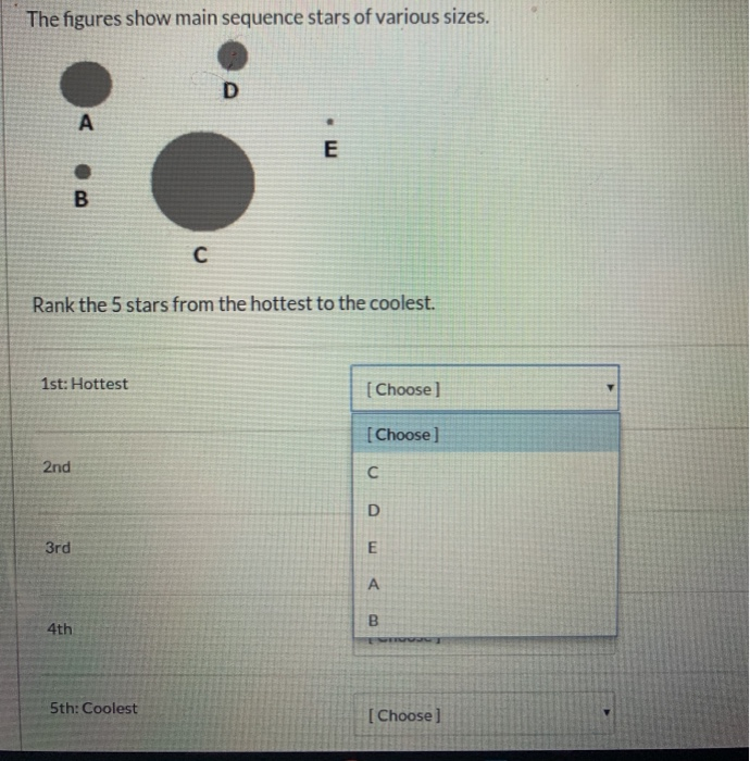 Solved The figures show main sequence stars of various | Chegg.com