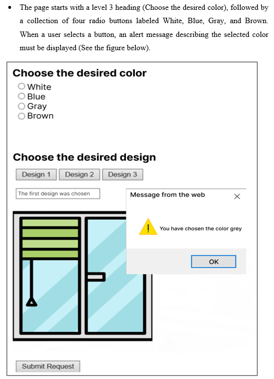 Solved Task 1: Create A Web Page That Allows Users To Select | Chegg.com