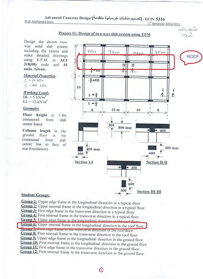 1243200 Project 1 Design Of Two Way Slab System Chegg Com