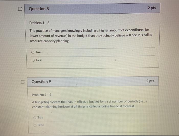 Solved Question 8 2 pts Problem 1-8 The practice of managers | Chegg.com