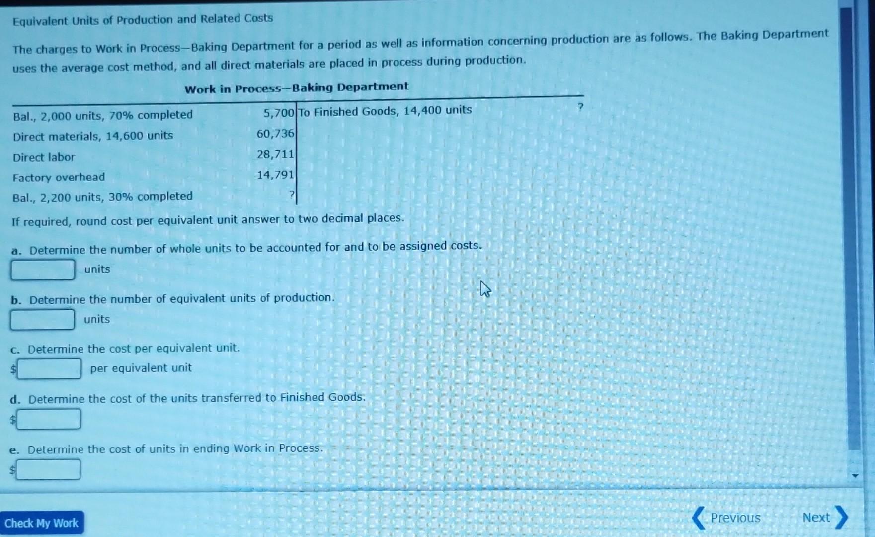 Solved Equivalent Units Of Production And Related Costs The 9425