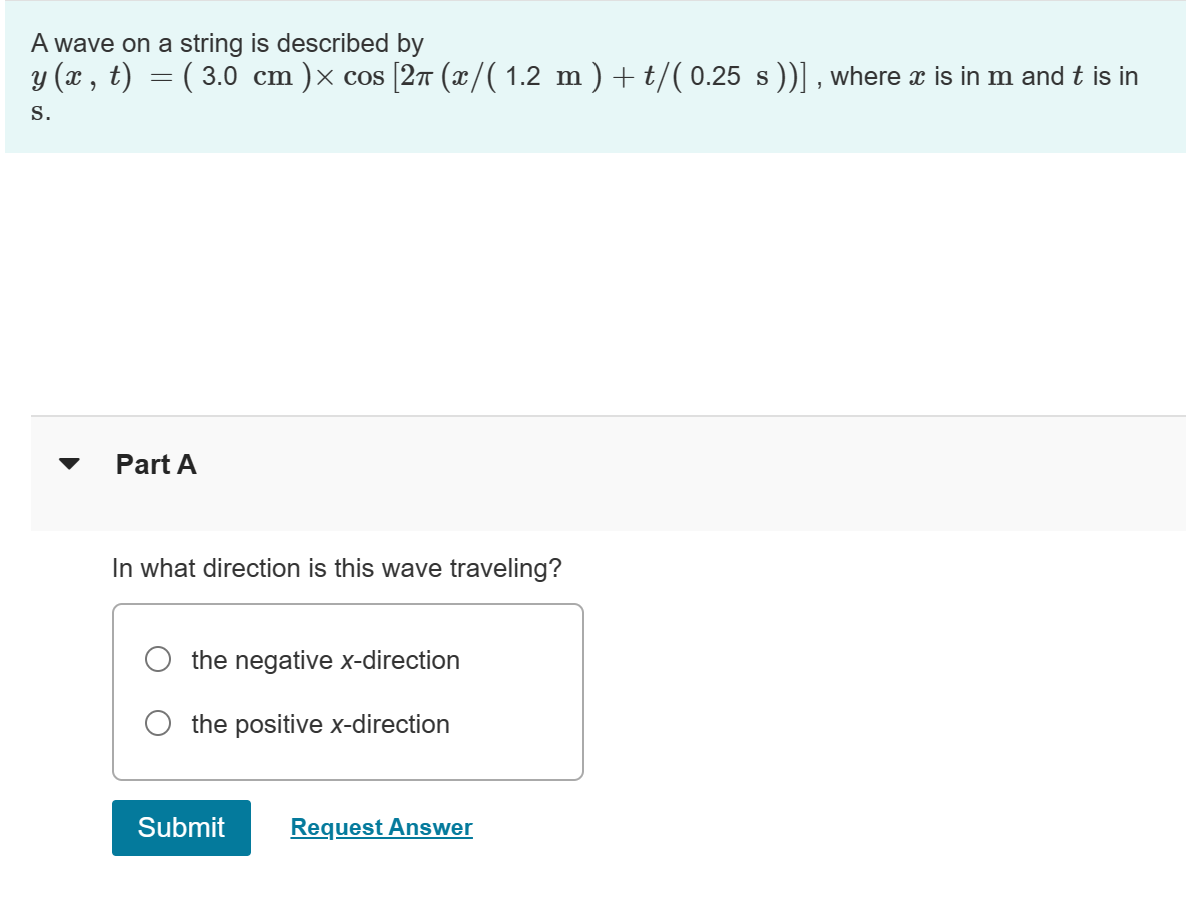 Solved A wave on a string is described | Chegg.com