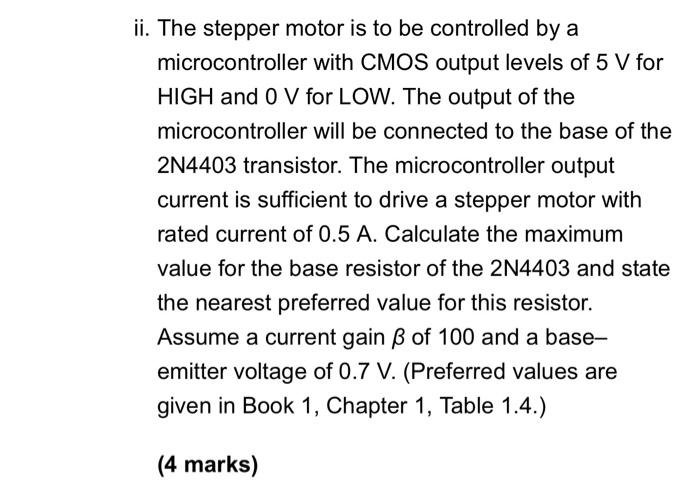 Solved Question 11 Motor drivers (20 marks) You will be able | Chegg.com