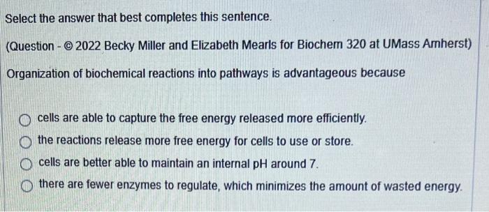 Solved Select The Answer That Best Completes This Sentence. | Chegg.com