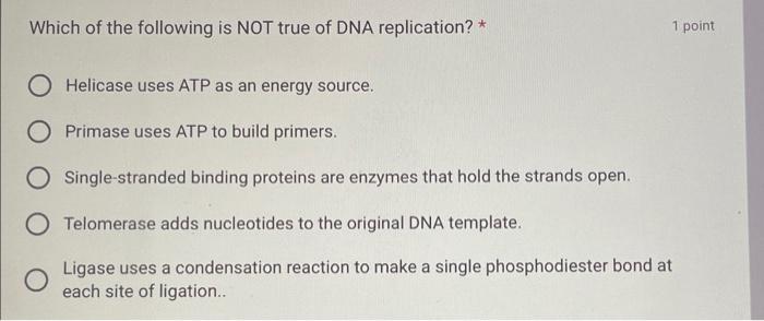 Solved Which of the following is NOT true of DNA | Chegg.com