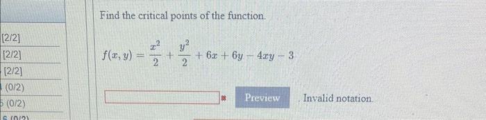 Solved Find the critical points of the function. | Chegg.com